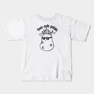 Toxic cute potato black outline Kids T-Shirt